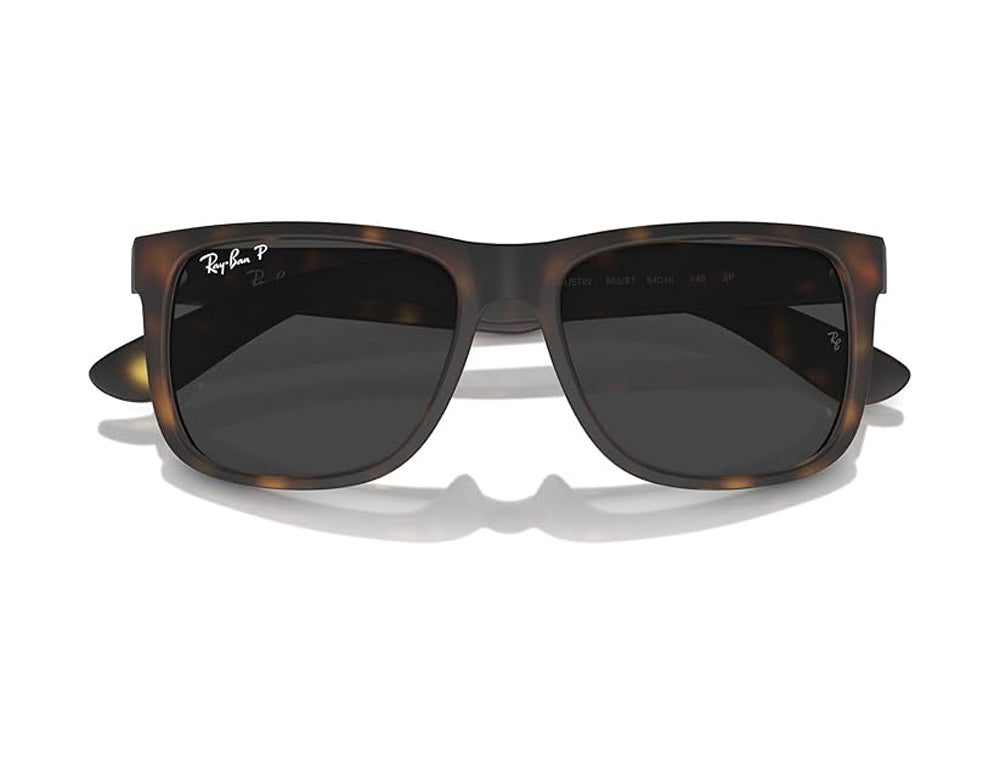 Ray Ban Justin Polarized Sunglasses HavanaRubber DarkGrey Wayfarer
