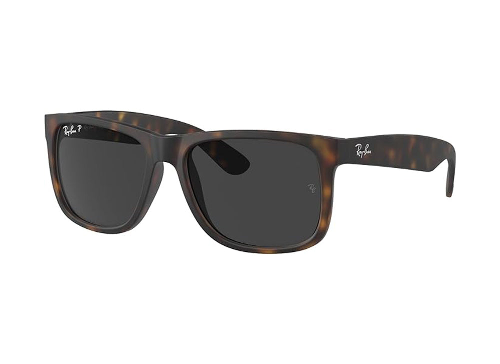 Ray Ban Justin Polarized Sunglasses HavanaRubber DarkGrey Wayfarer