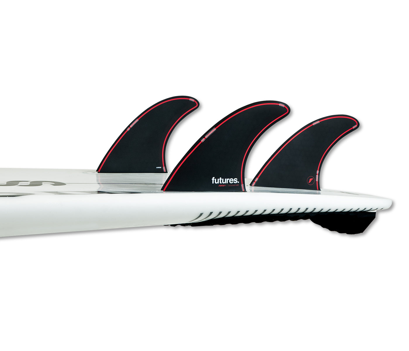 Futures Fins Jordy Honeycomb Thruster Fin Set Black-Red L
