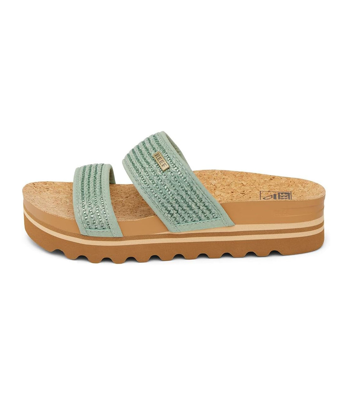 Reef Cushion Vista Hi Womens Sandal Frosty Raffia 5