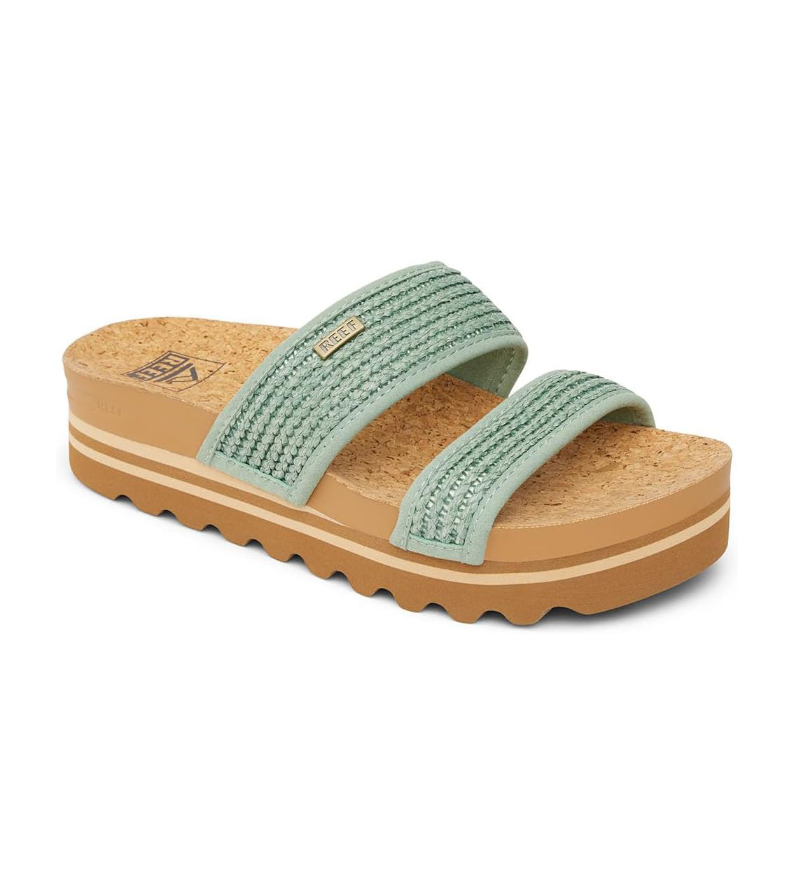 Reef Cushion Vista Hi Womens Sandal Frosty Raffia 8