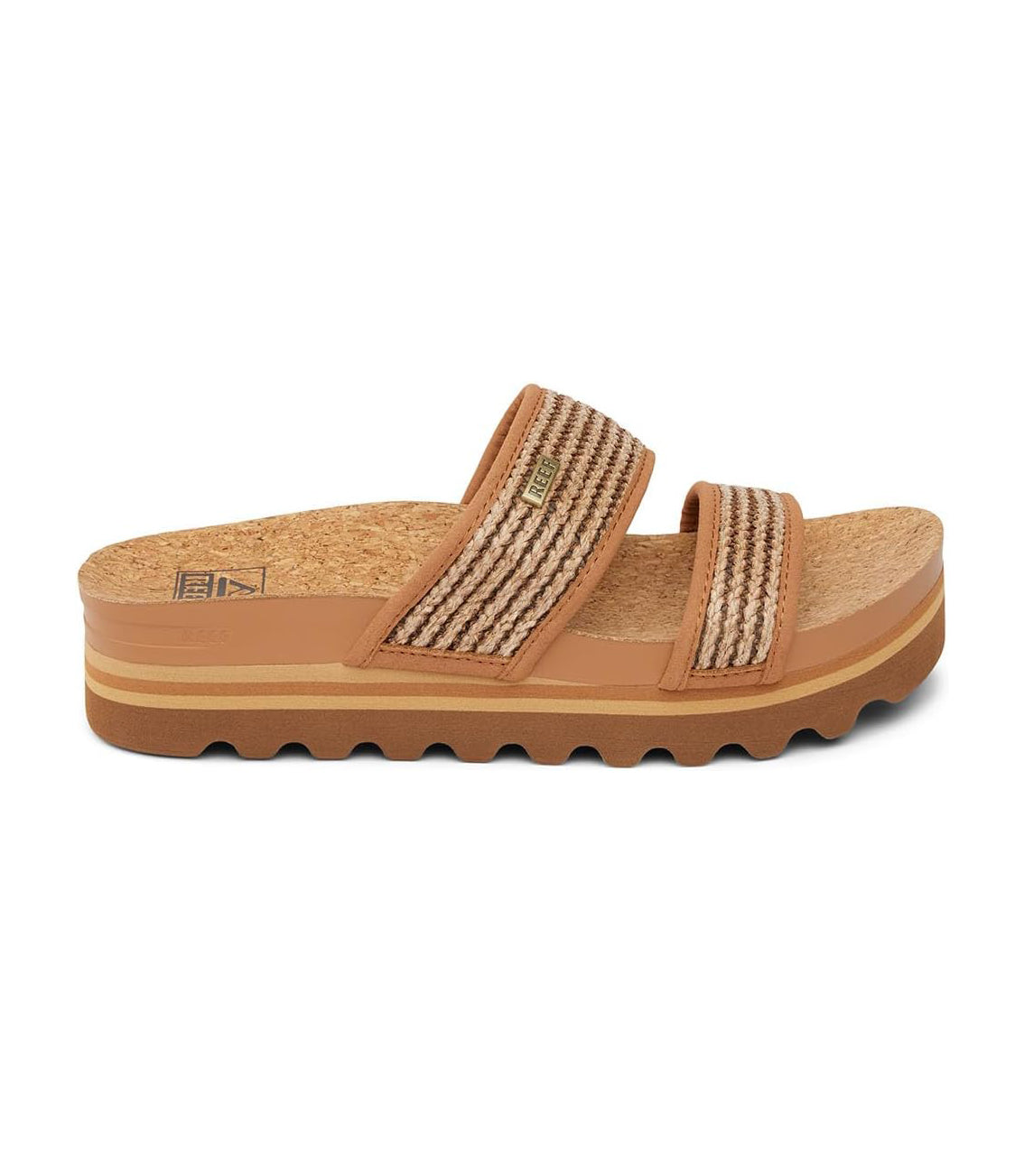 Reef Cushion Vista Hi Womens Sandal Chocolate Raffia 8.5