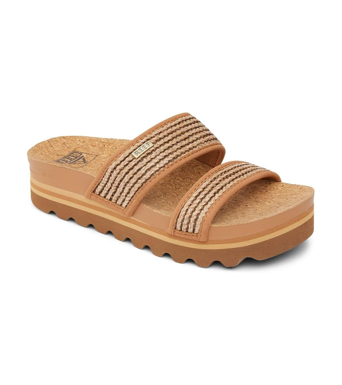 Reef Cushion Vista Hi Womens Sandal Chocolate Raffia 8.5