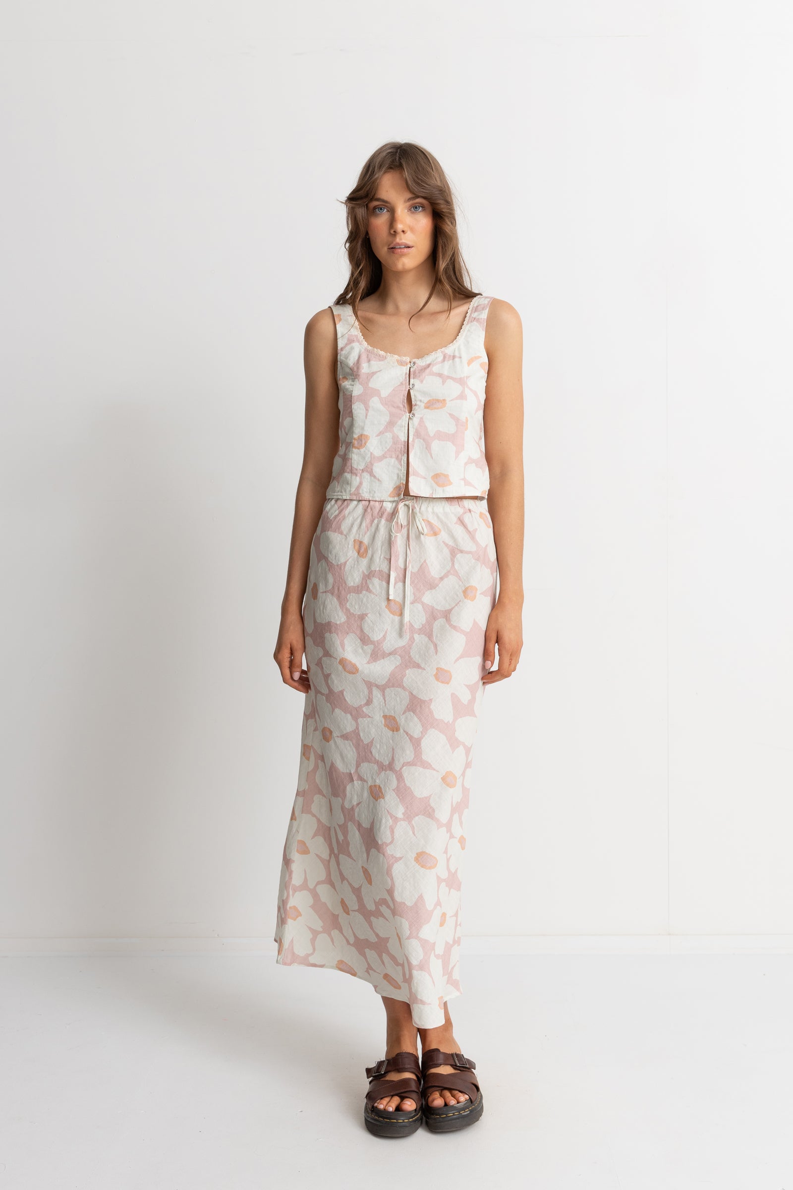 Rhythm Mimi Floral Bias Cut Maxi Skirt ROS L