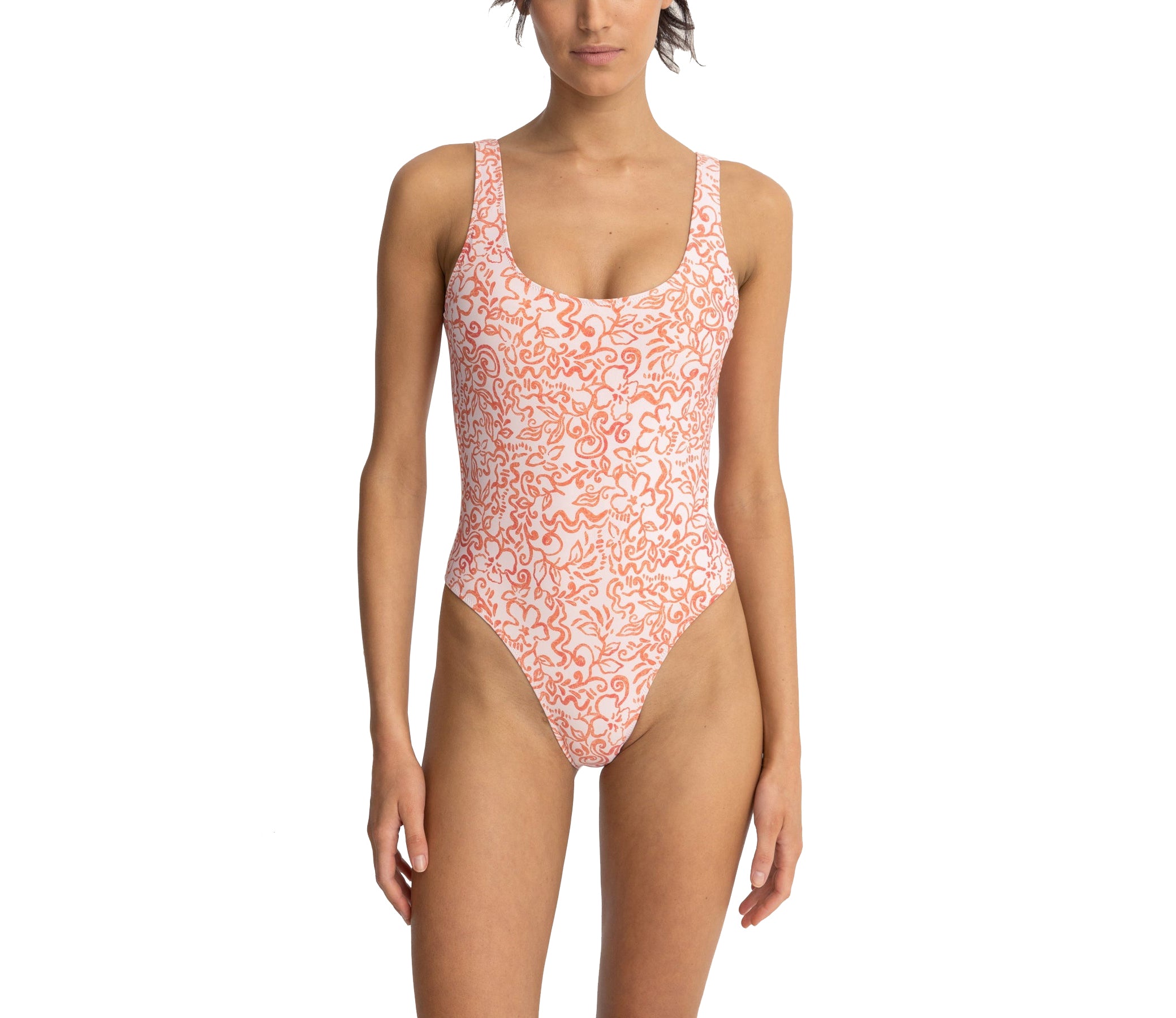 Rhythm Islander Floral Scoop Neck One Piece Bikini COR L