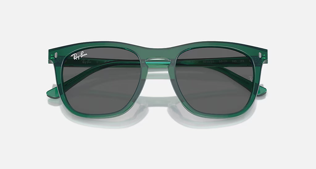 Ray-Ban 0RB2210 Polarized Sunglasses TransparentGreen DkGrey