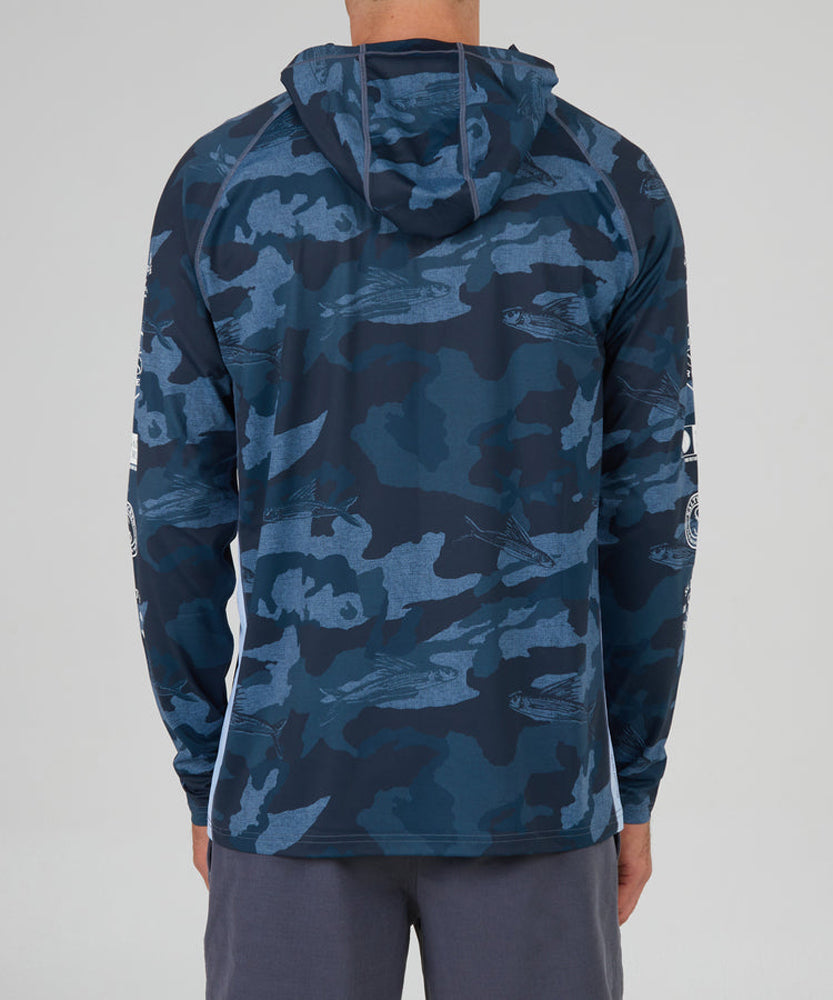 Salty Crew Palomar Perforated Hood BlueCamo XXL