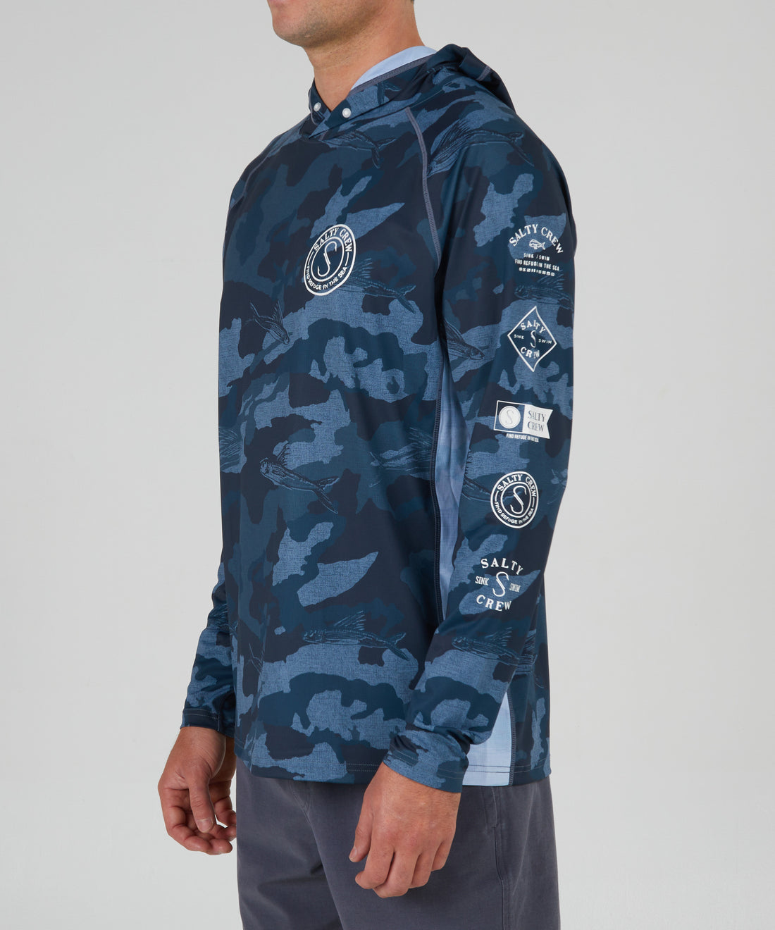 Salty Crew Palomar Perforated Hood BlueCamo S