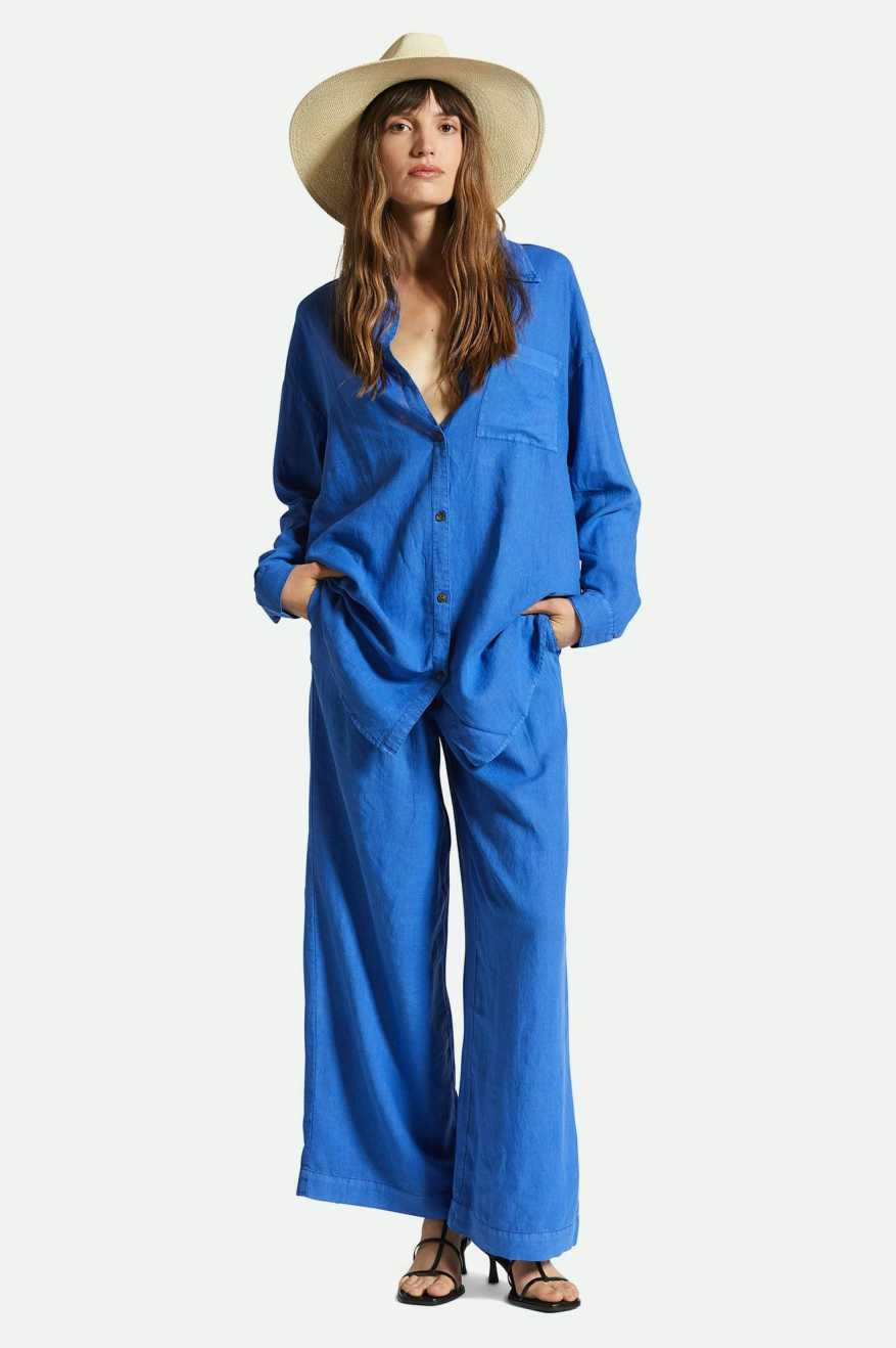 Brixton Vintage Linen Wide Leg Pant SRFTW L