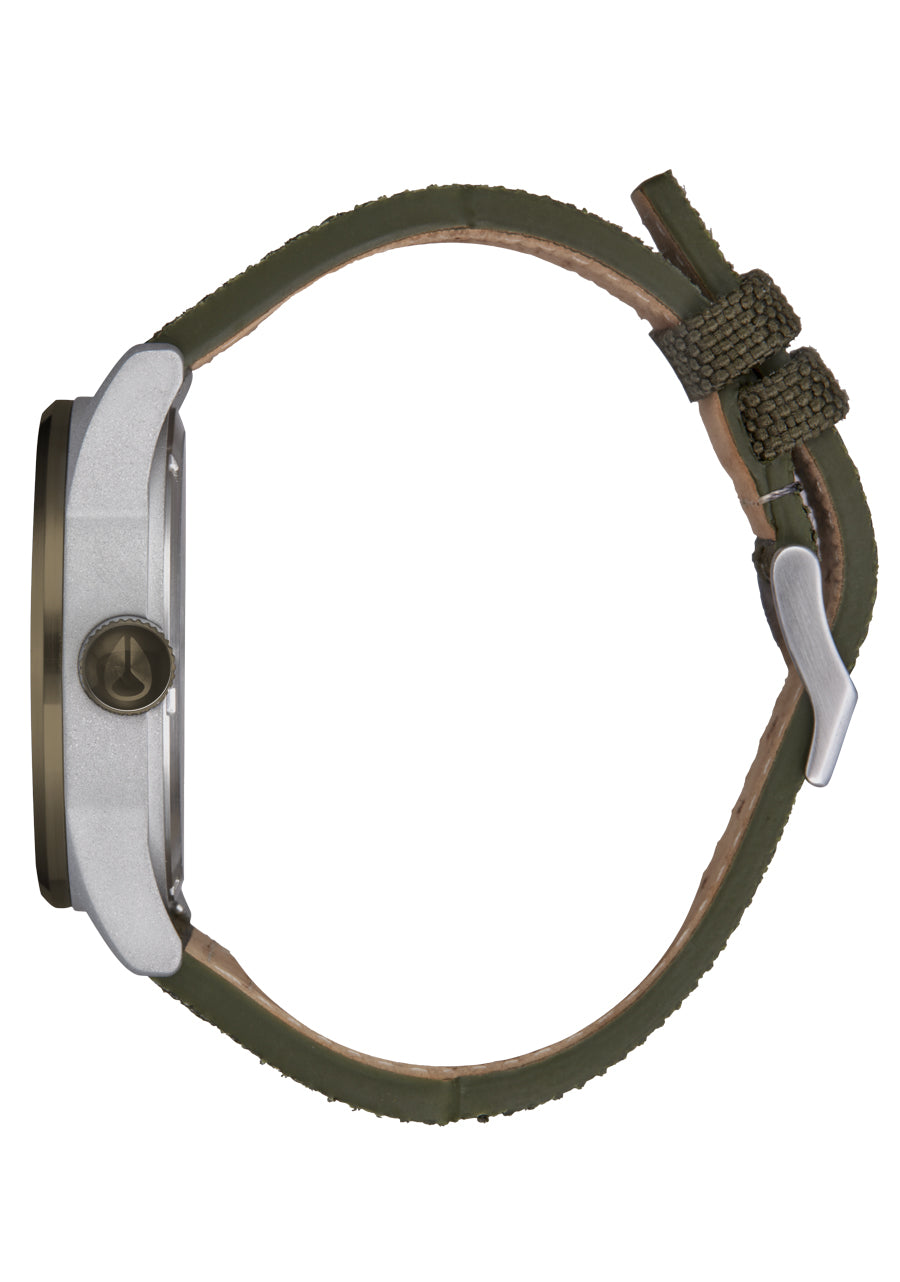 Nixon The Sentry Nylon Watch 5208-Silver-Light Brown-Forest