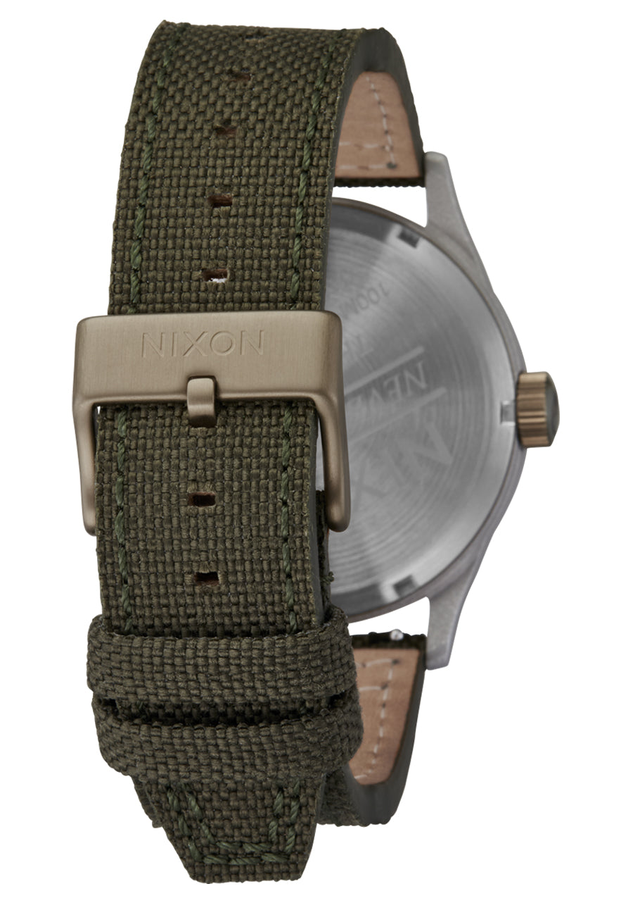Nixon The Sentry Nylon Watch 5208-Silver-Light Brown-Forest