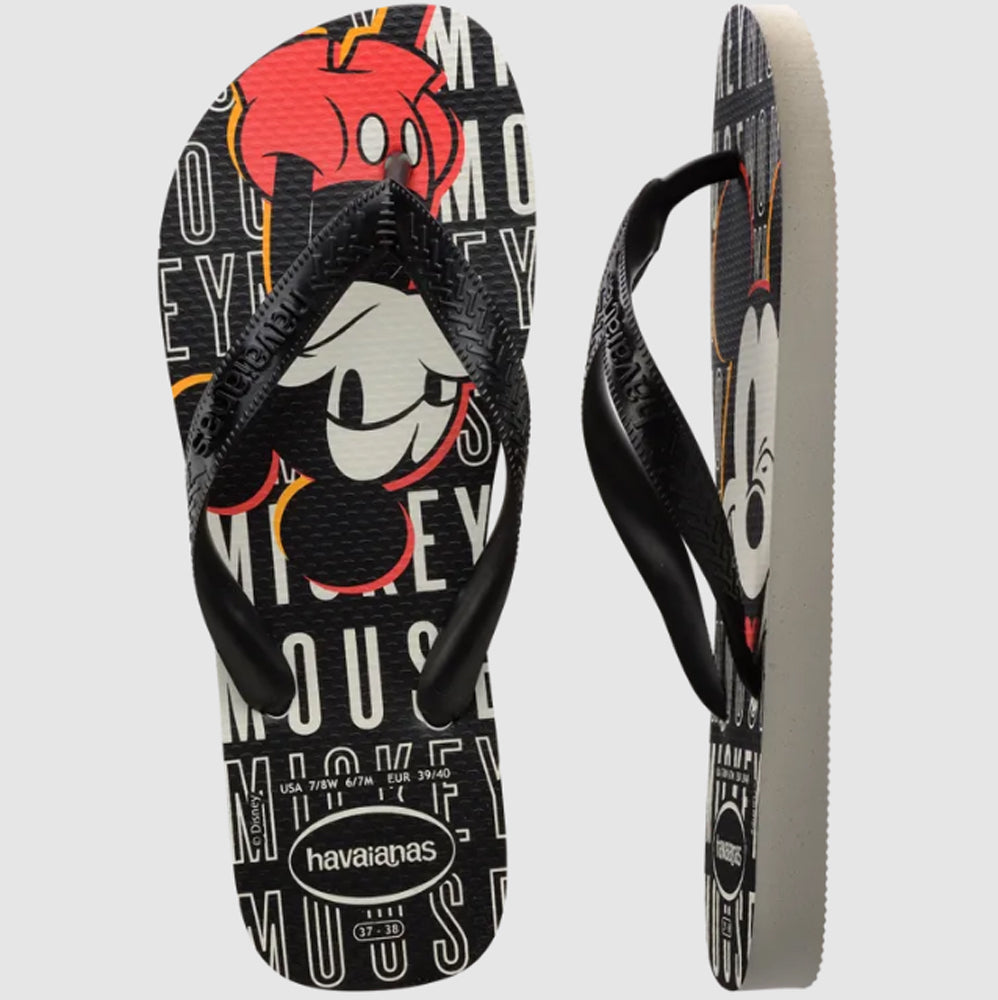 Havaianas Top Disney Boys Sandal 3471-White-Black-Black 3 Y