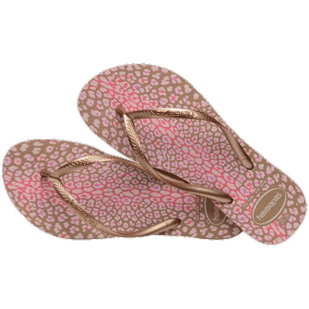 Havaianas Slim Animals Girls Sandals 8548-Rose Gold-Metallic Rose Gold 9 C