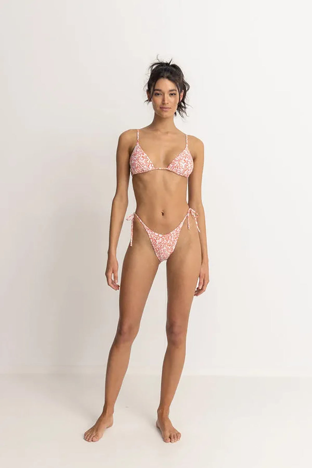 Rhythm Islander Floral Tie Side High Cut Bikini Bottom COR S