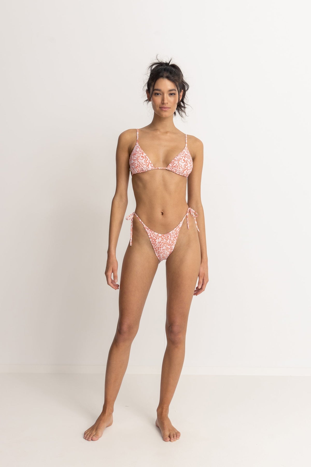 Rhythm Islander Floral Tie Side High Cut Bikini Bottom COR M