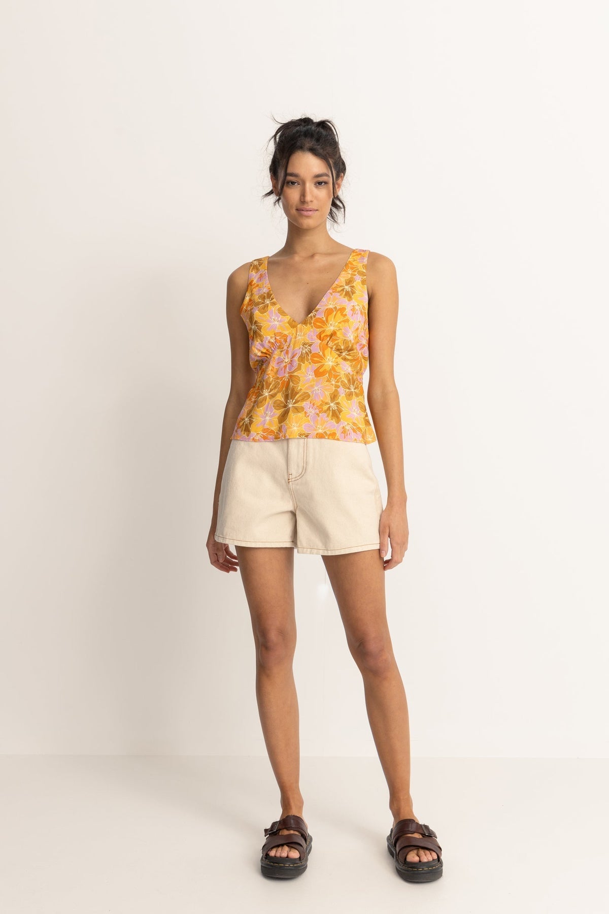 Rhythm Mahana Floral Top YEL L