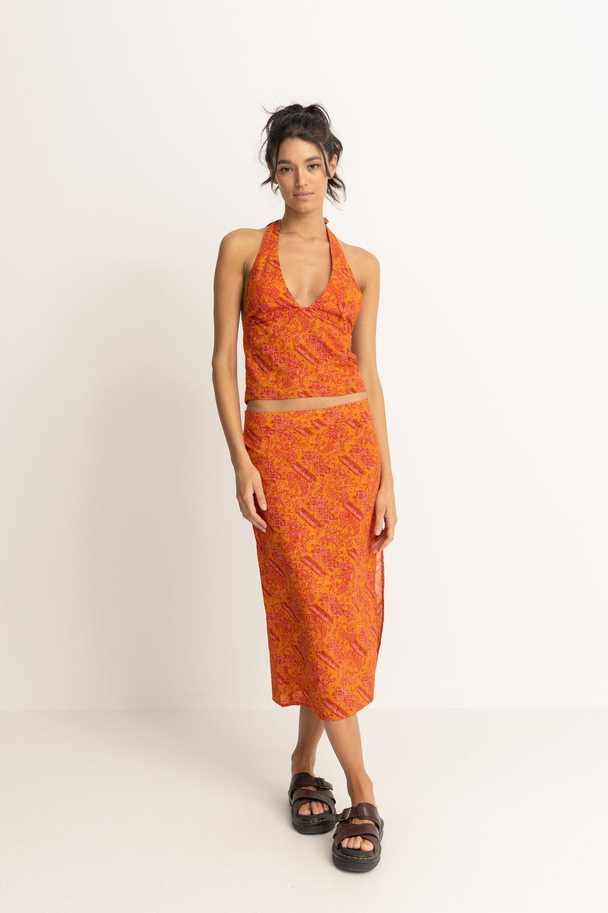 Rhythm Adia Low Rise Midi Skirt ORA L