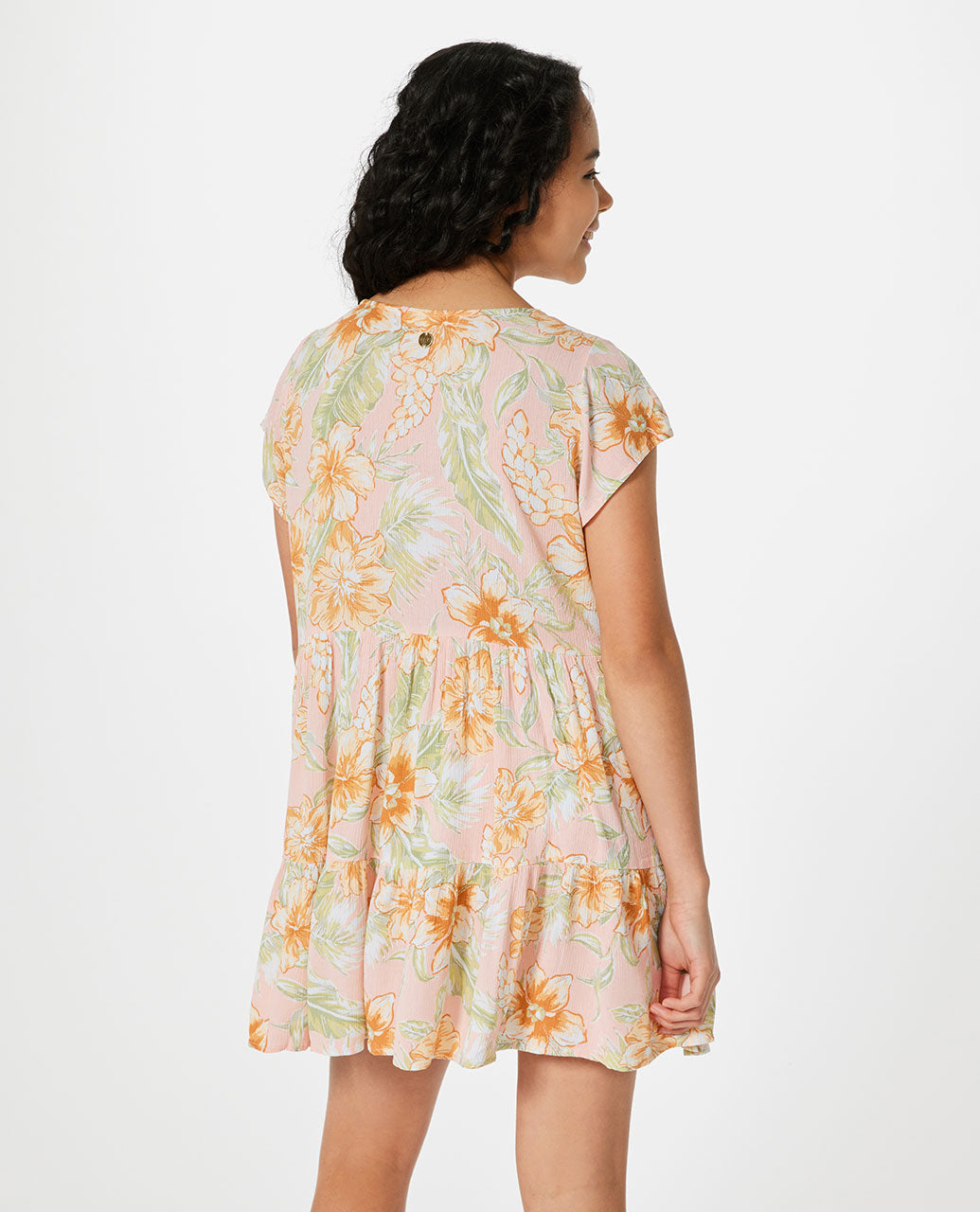 Rip Curl Always Summer Tier Dress Girls ShellCoral 10