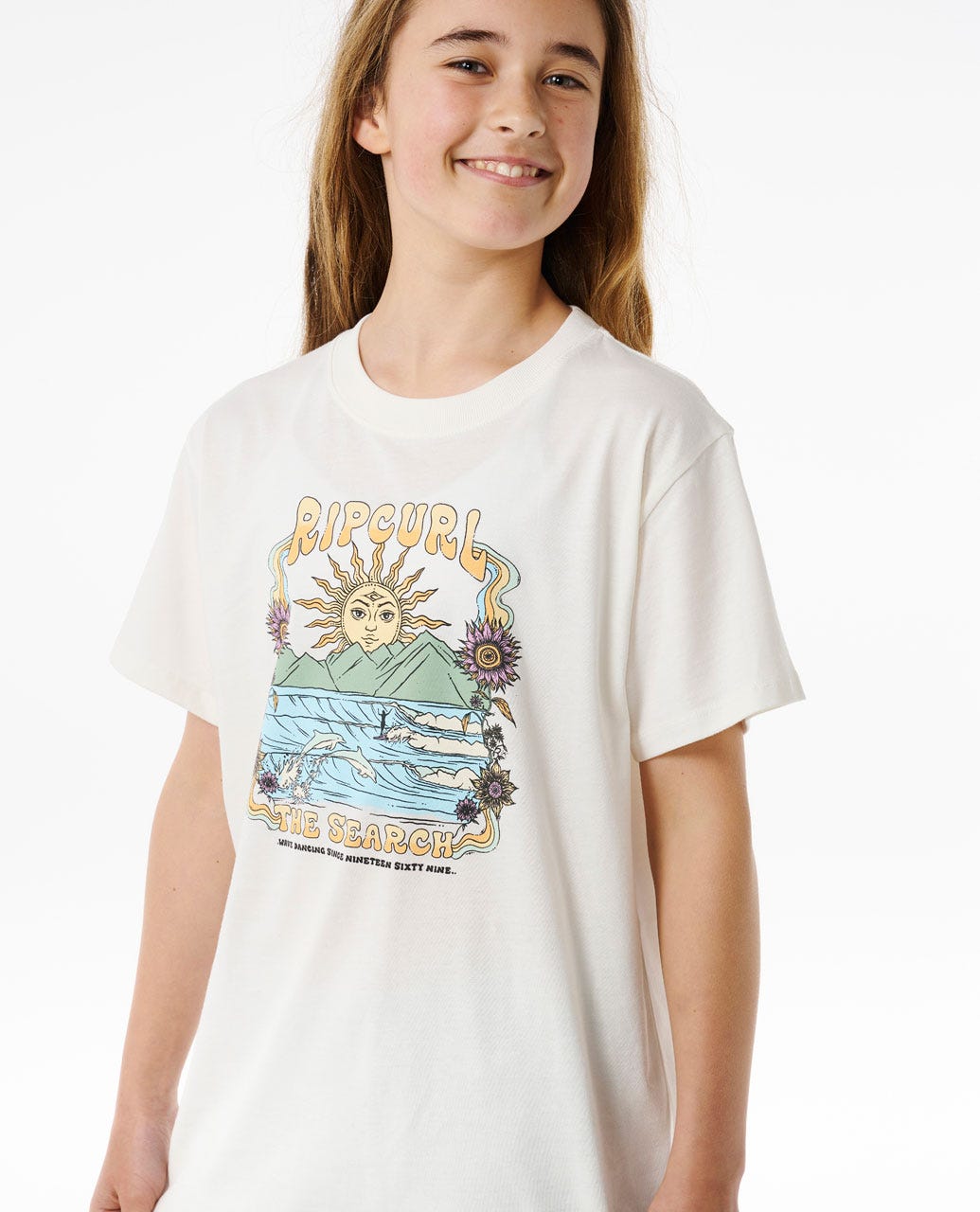 Rip Curl Hibiscus Heat Art SS Tee Girls Bone 12