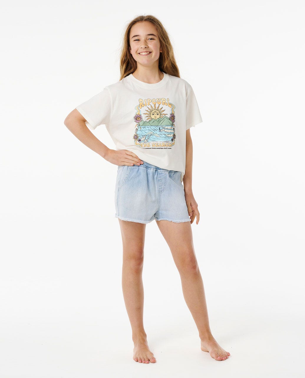 Rip Curl Hibiscus Heat Art SS Tee Girls Bone 12