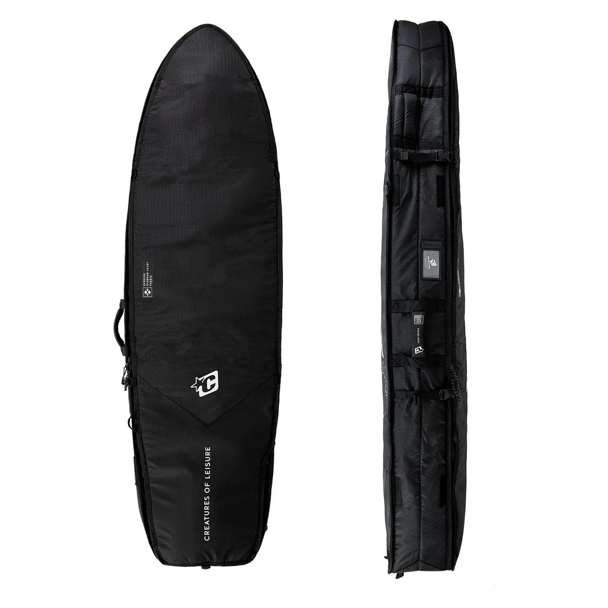 Creatures of Leisure Triple DT2.0 Shortboard Boardbag Black-Silver 7ft1in