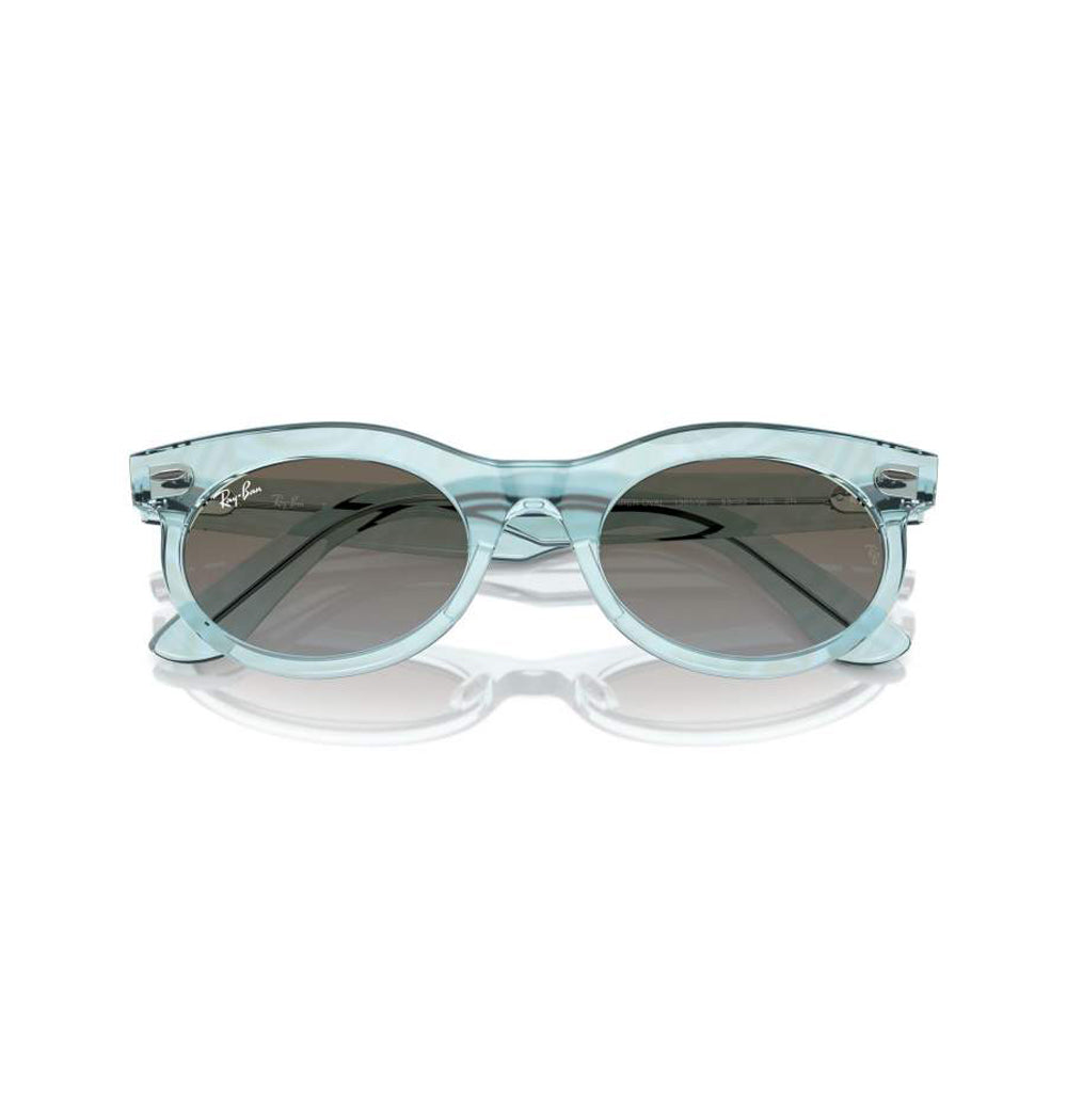 Ray-Ban Wayfarer Oval Sunglasses PhotoWavesAzure BlueGradientBrown