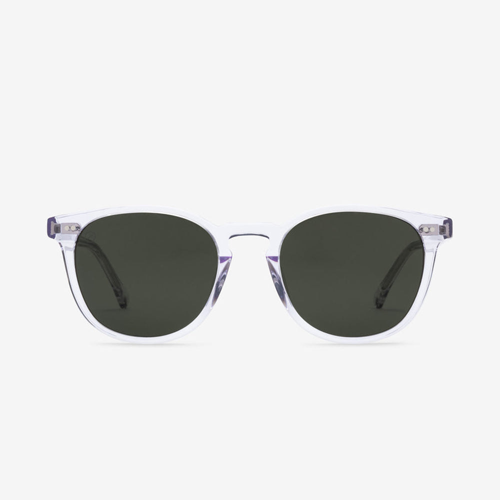 Electric Oak Polarized Sunglasses Crystal Grey Round