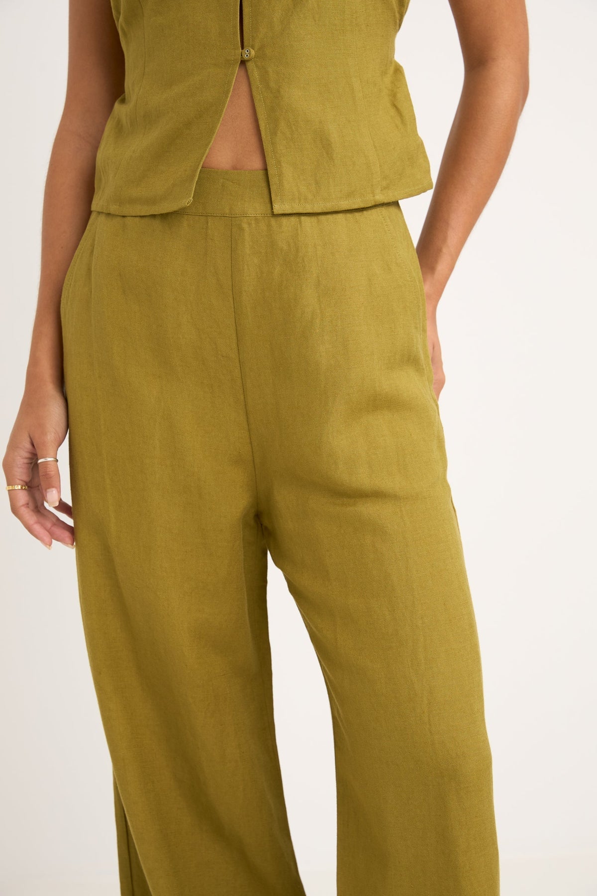 Rhythm Maya Wide Leg Pant OLI 4