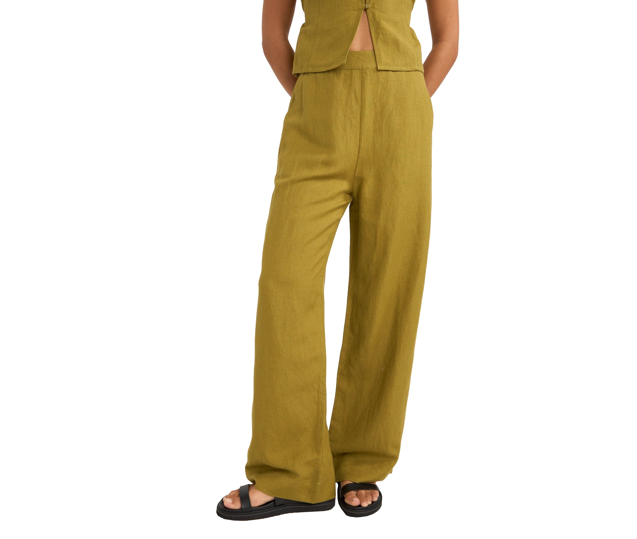 Rhythm Maya Wide Leg Pant OLI 4