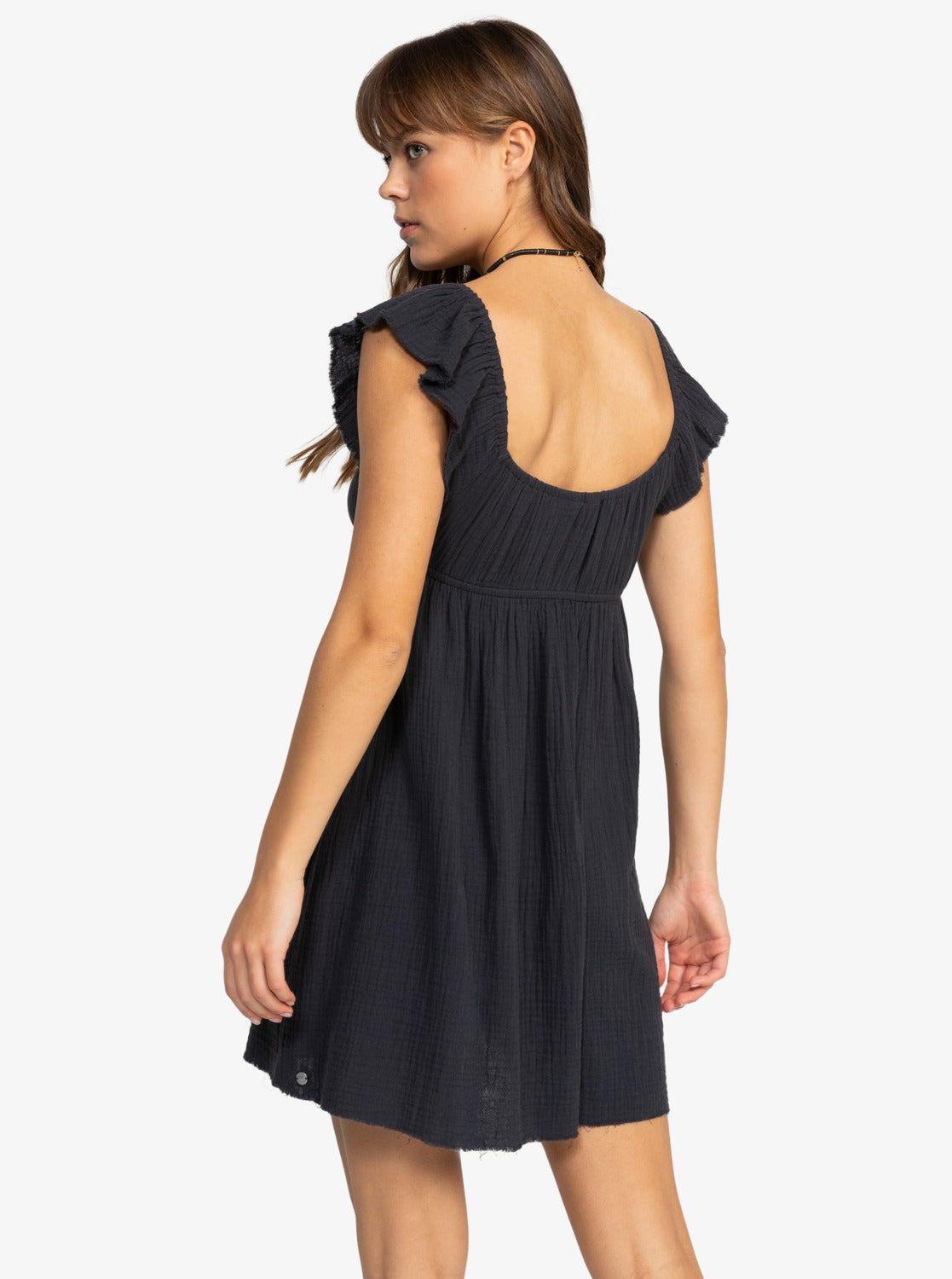 Roxy Luna Flutter Sleeve Mini Dress KTA0 M