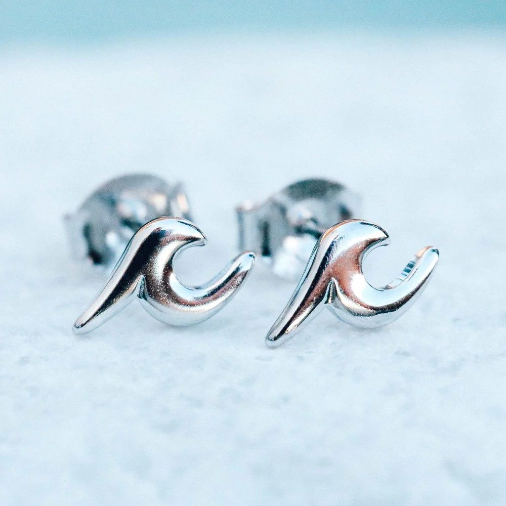 Pura Vida Wave Stud Earring SILV OS
