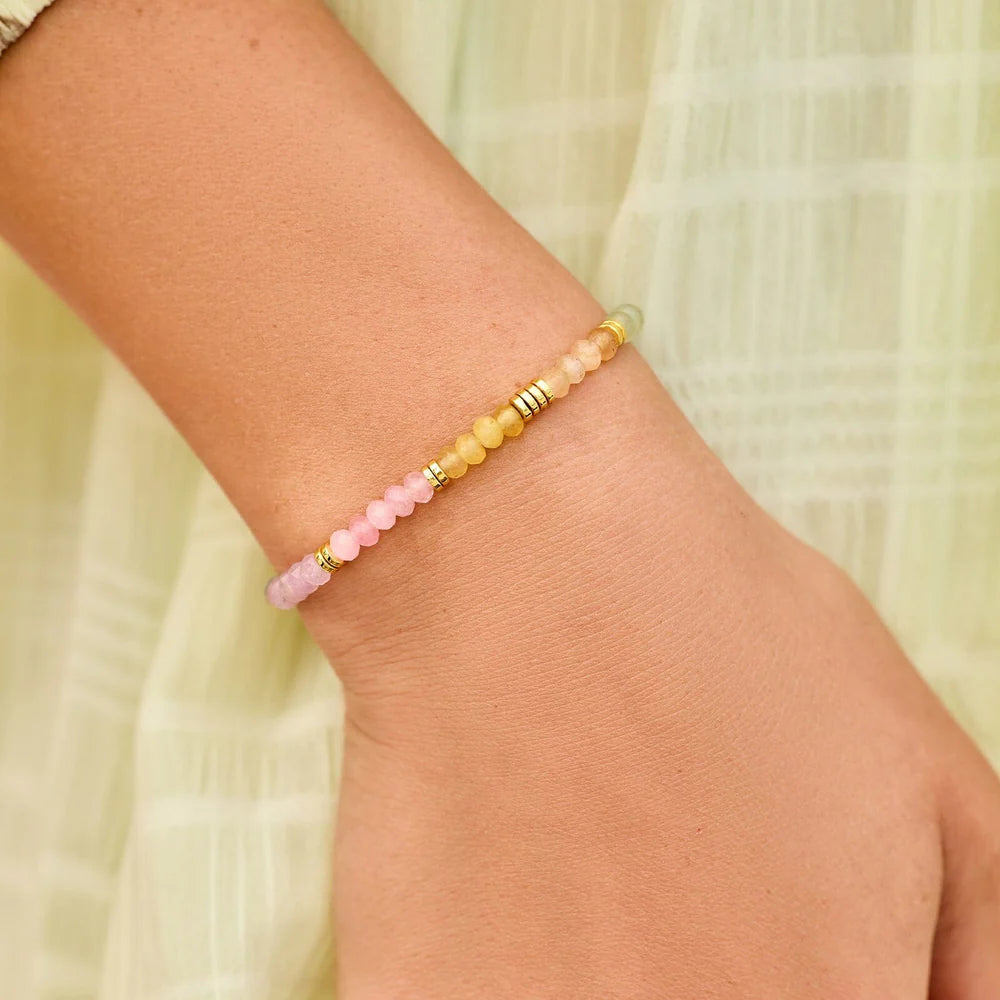 Pura Vida Ombre Rainbow Striped Bracelet GOLD OS