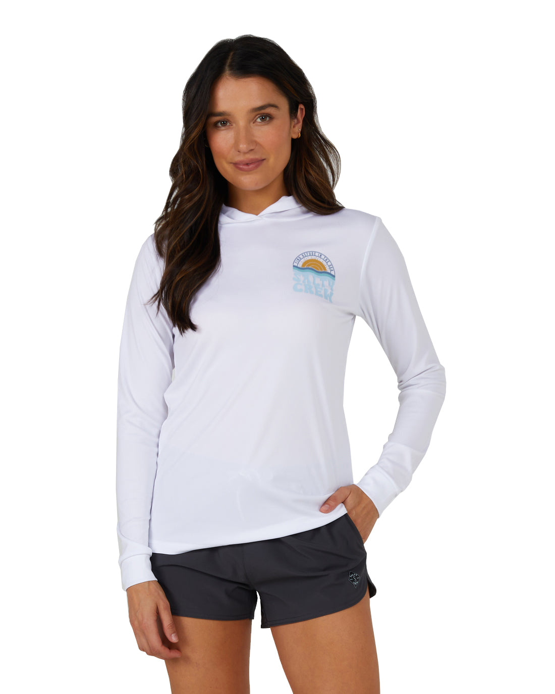 Salty Crew Sundown Hooded Sun Shirt White M