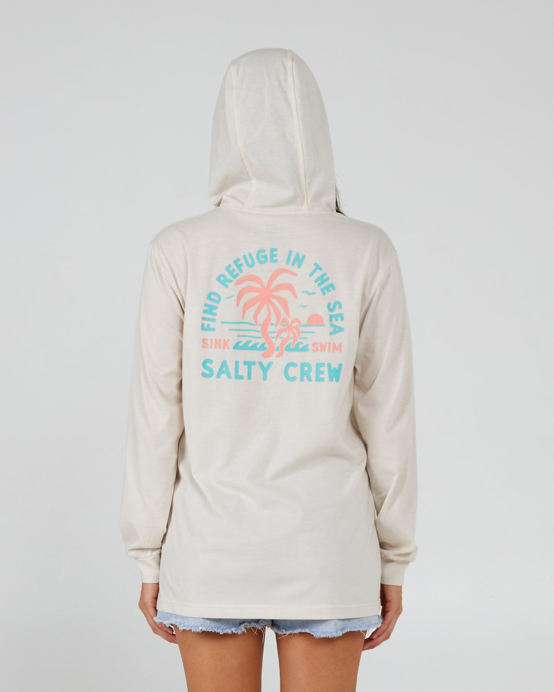 Salty Crew Good Times Hooded Tech Tee VintageWhite M