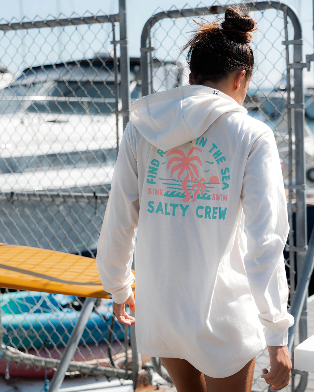 Salty Crew Good Times Hooded Tech Tee VintageWhite M