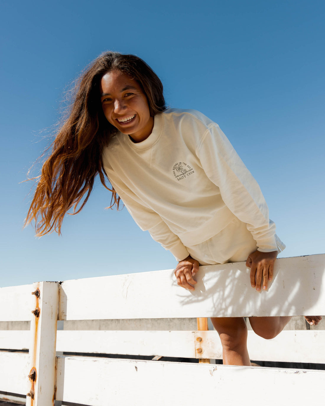Salty Crew Sand Bar Crewneck Sweatshirt OffWhite XS
