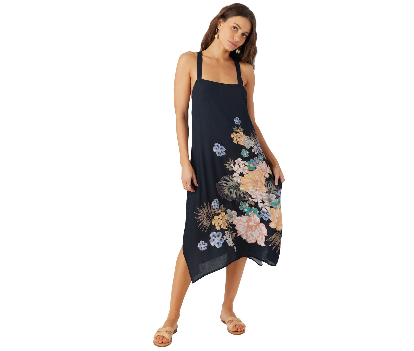 Miranda Midi Printed BLK L