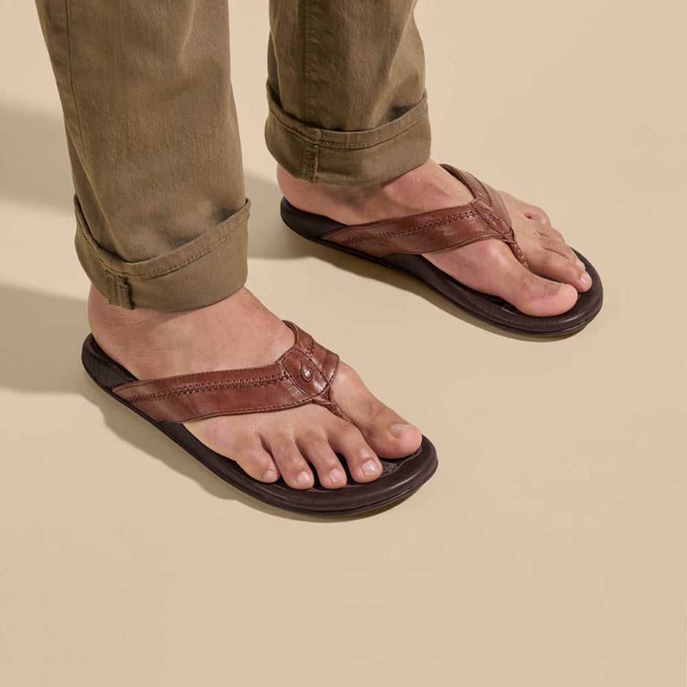 Olukai Hiapo Mens Sandal SK63-Rum-Dark Wood 14