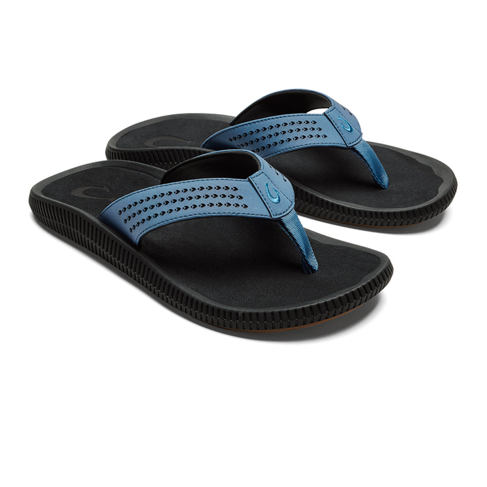Olukai Ulele Mens Sandal BFLR-Blue Fog-Lava Rock 10