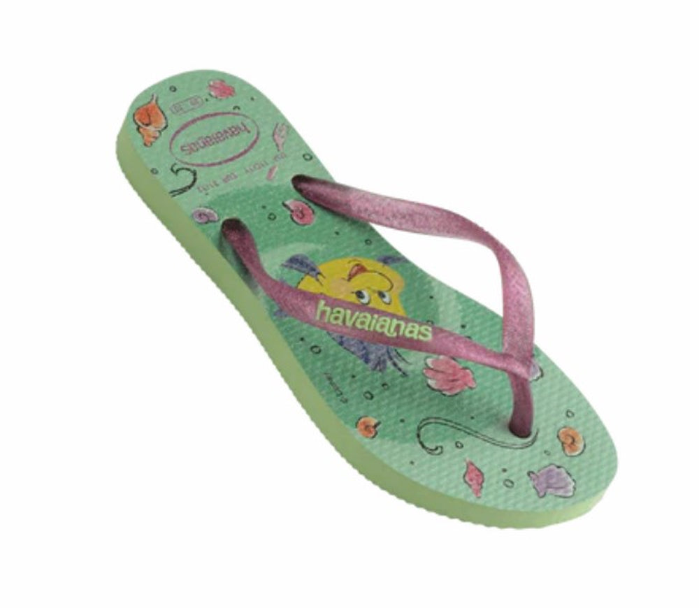 Havaianas Kids Slim Princess Girls Sandal 2630-Green-LightGreen 3 Y