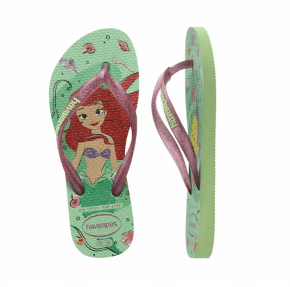 Havaianas Kids Slim Princess Girls Sandal 2630-Green-LightGreen 3 Y