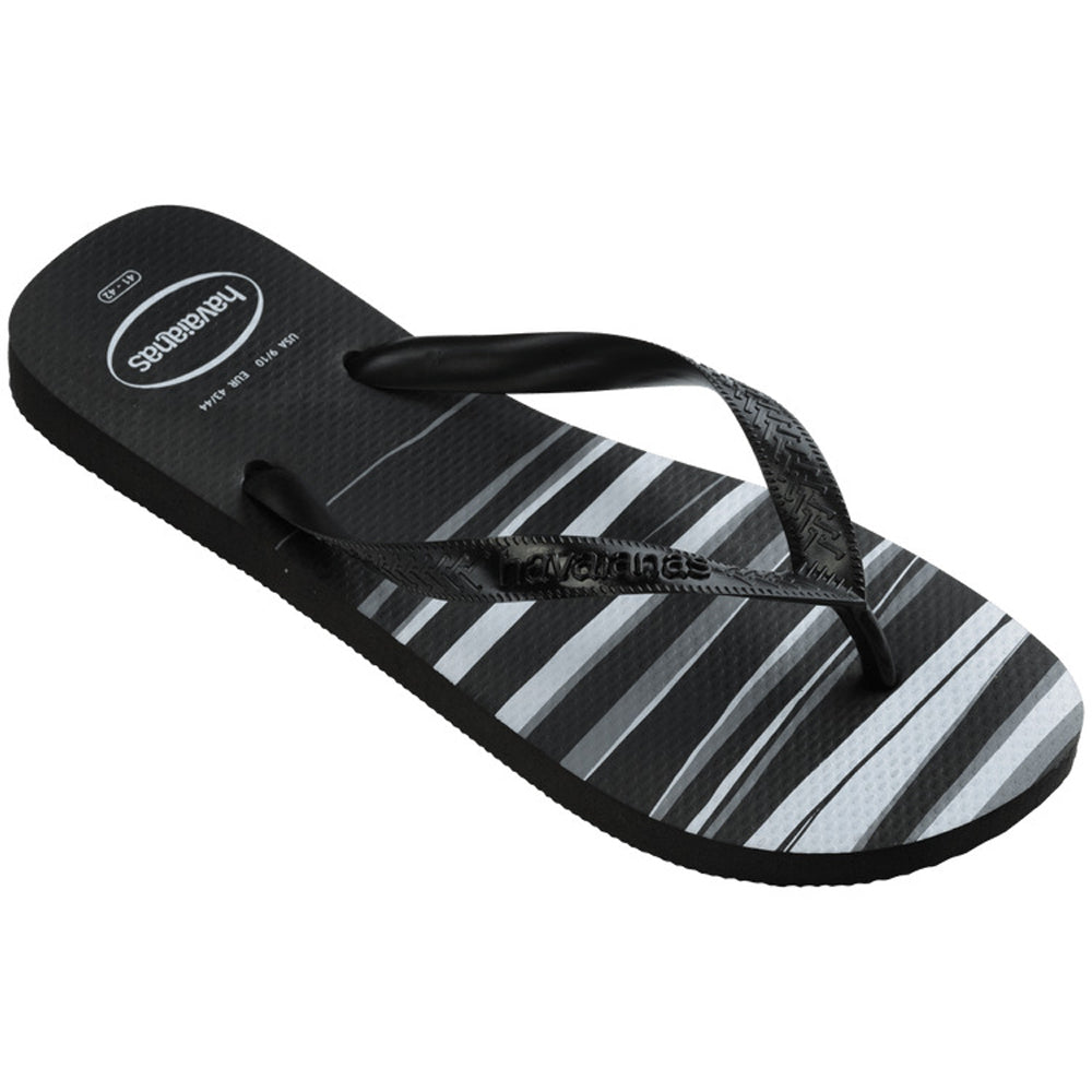 Havaianas Top Basic Mens Sandal 6001-Black-Black-Black-White 9