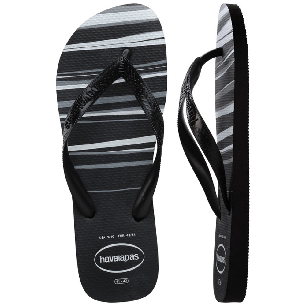 Havaianas Top Basic Mens Sandal 6001-Black-Black-Black-White 9