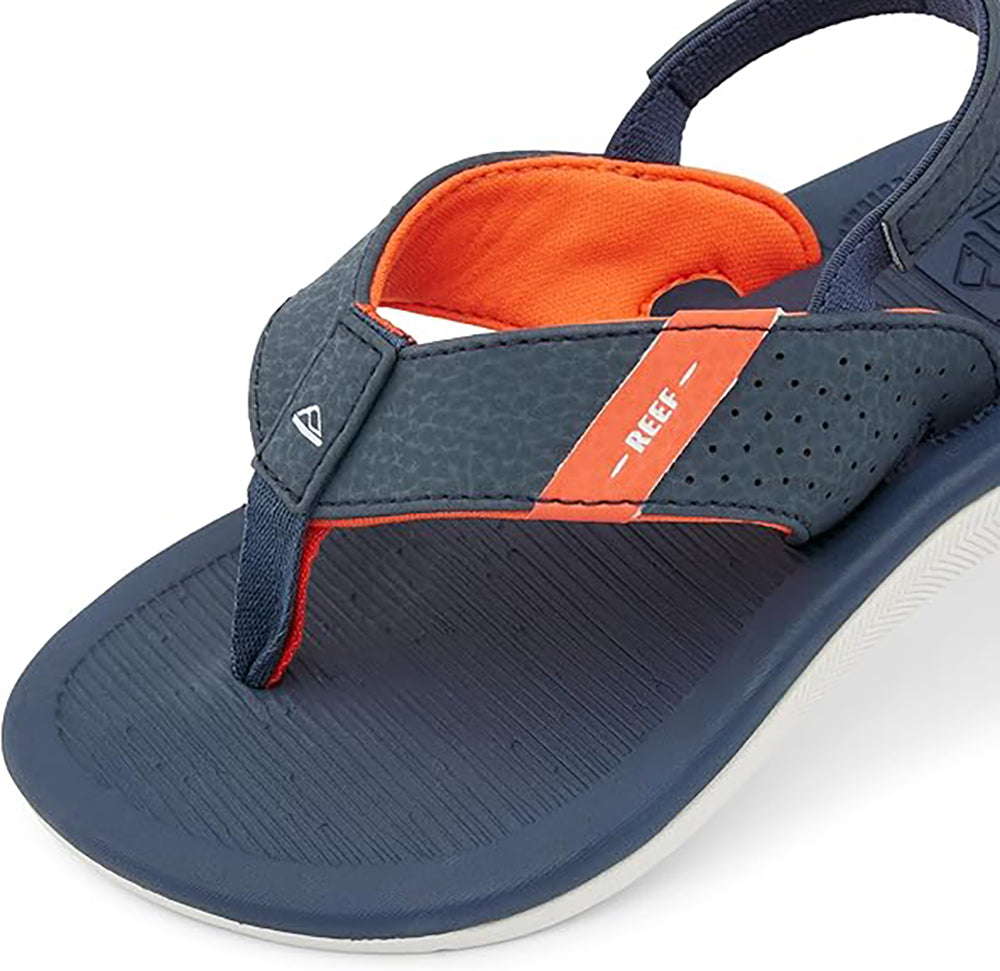 Reef Little Santa Ana Boys Sandal Navy-White-Orange 4 C