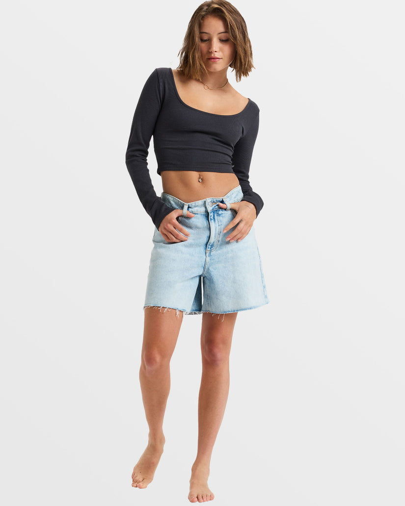 Roxy Good Keepsake LS Ribbed Top KTA0 S