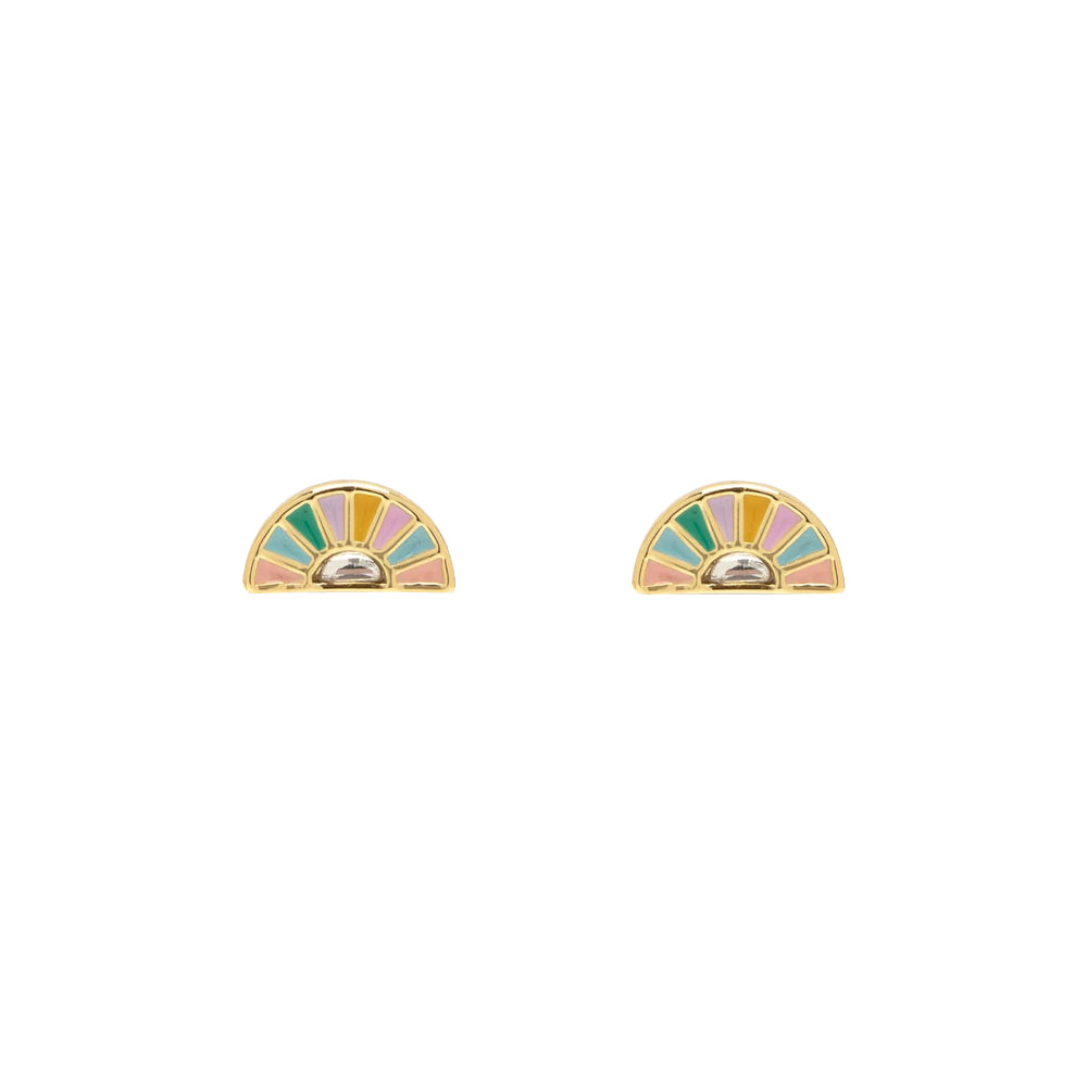 Pura Vida Sunset Stripe Stud Earrings GLD