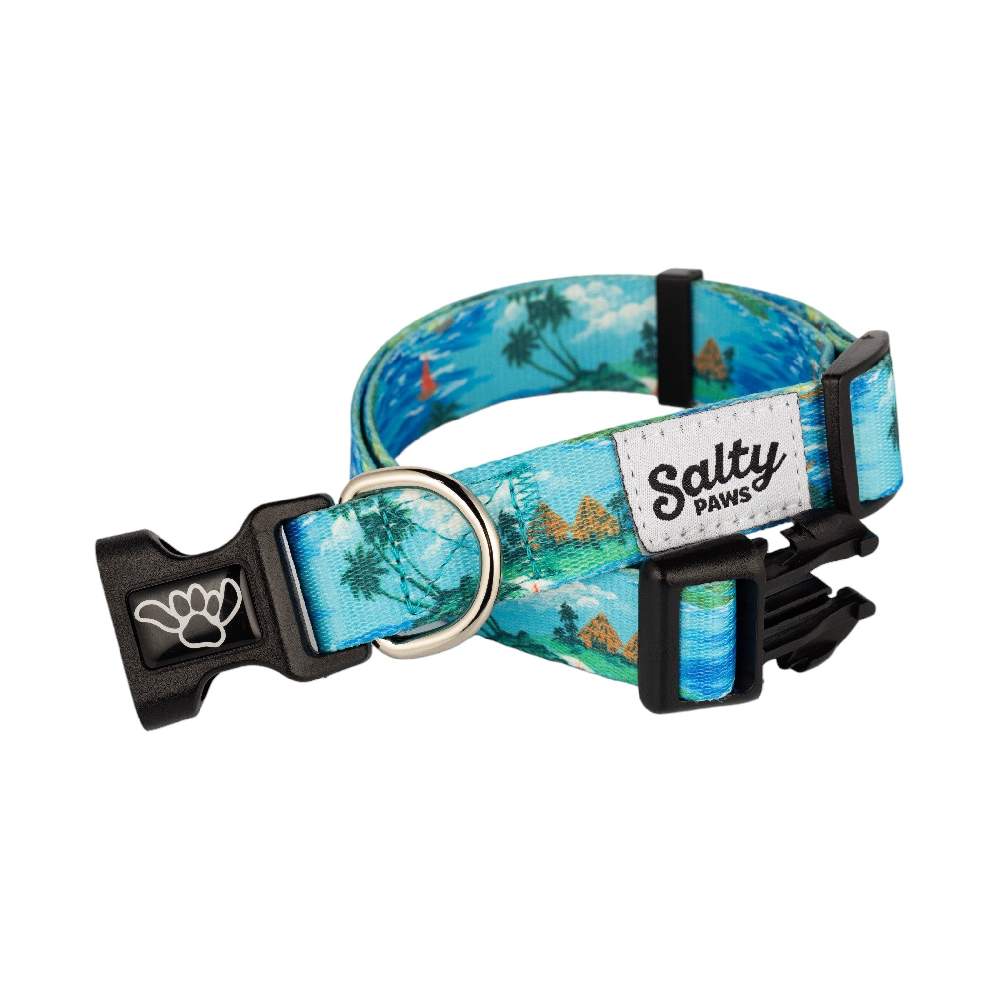 Salty Paws Surfing Dog Collar | Designs for Beach Dogs, Floral, Fishing, Surfing, Hawaiian, TahitianOcean S