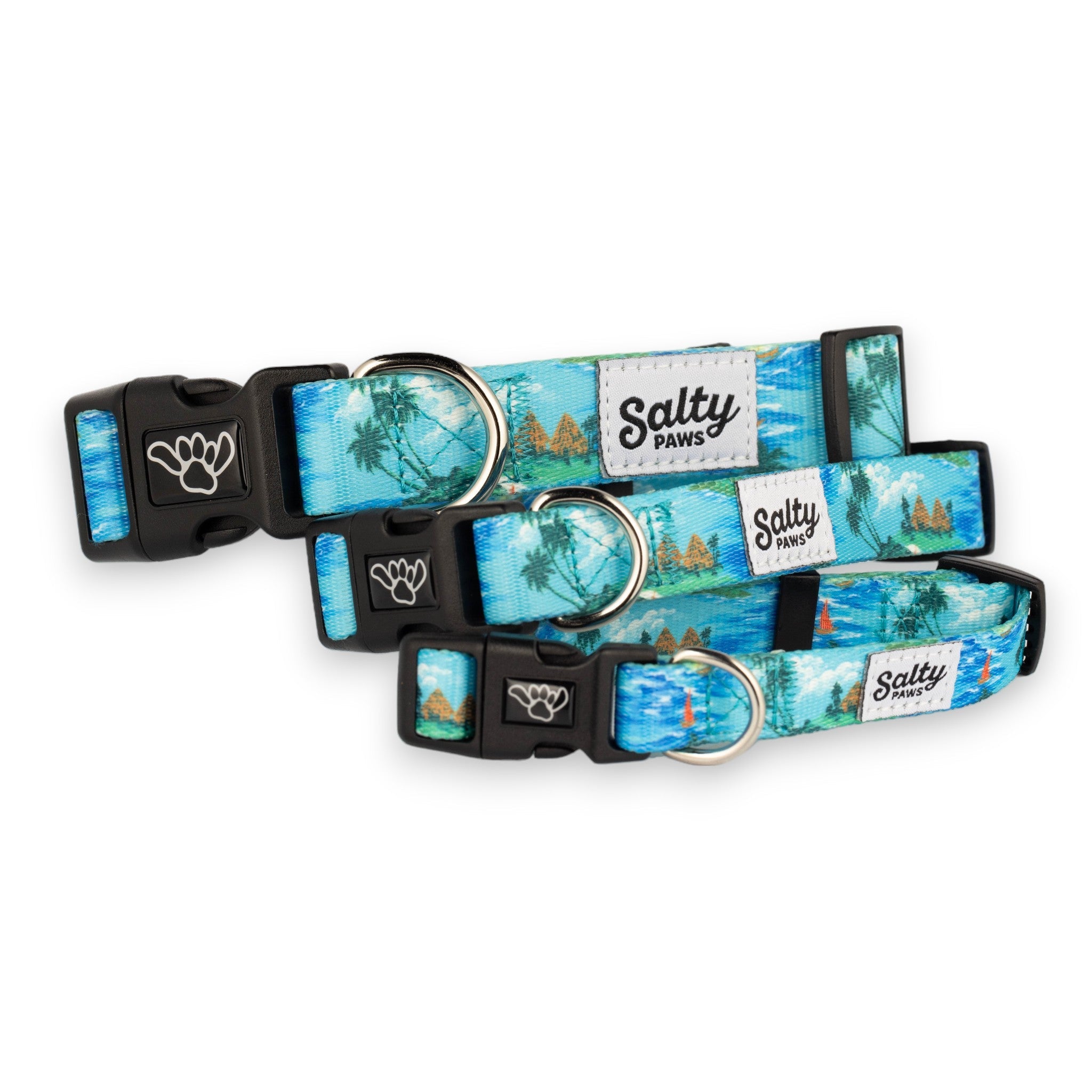 Salty Paws Surfing Dog Collar | Designs for Beach Dogs, Floral, Fishing, Surfing, Hawaiian, TahitianOcean S