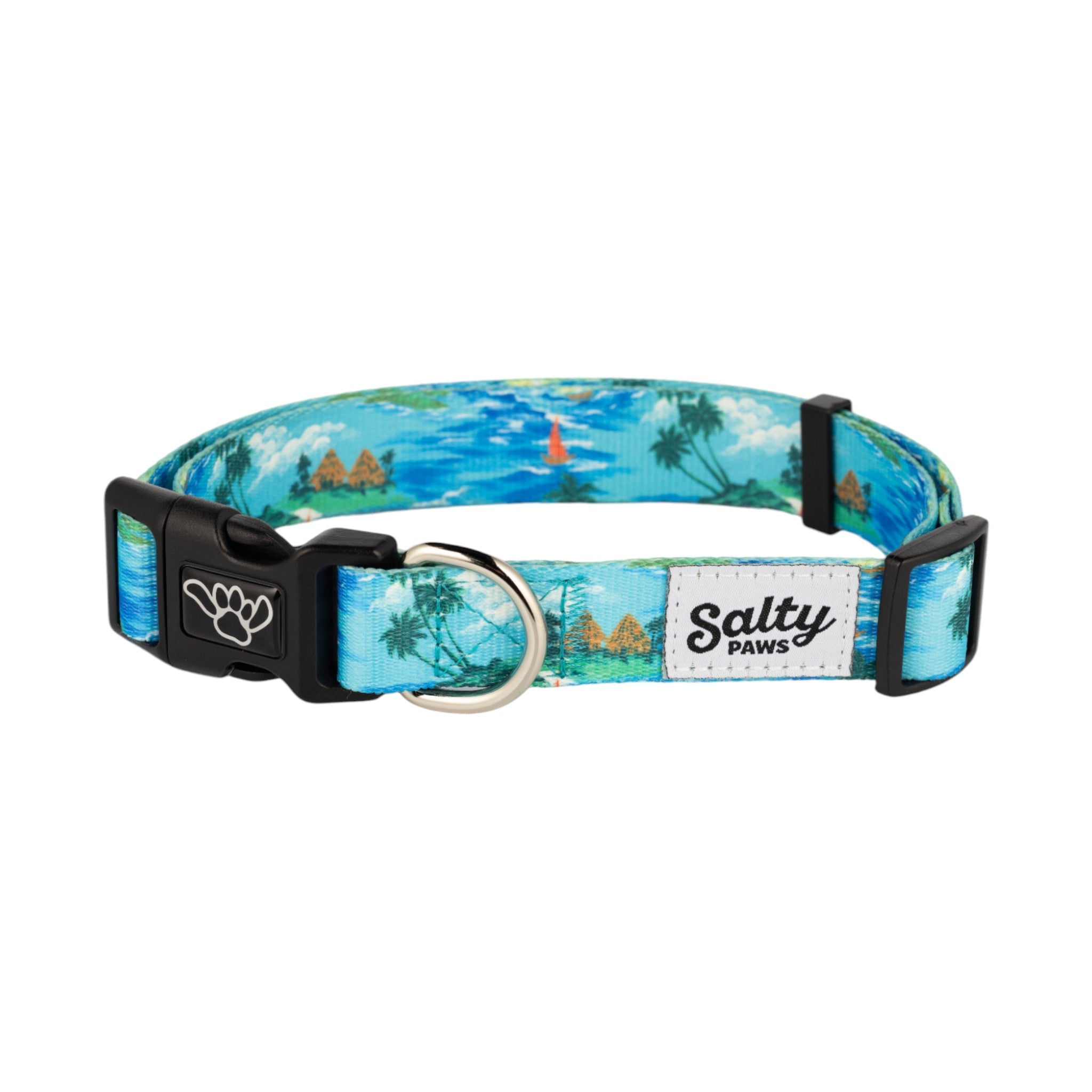 Salty Paws Surfing Dog Collar | Designs for Beach Dogs, Floral, Fishing, Surfing, Hawaiian, TahitianOcean S