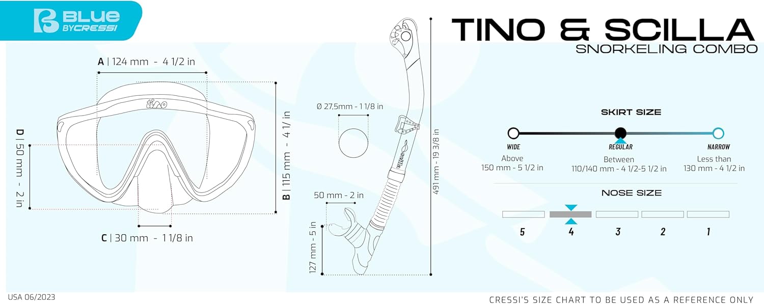 Cressi Tino & Scilla Snorkeling Combo Clear/BlueNavy
